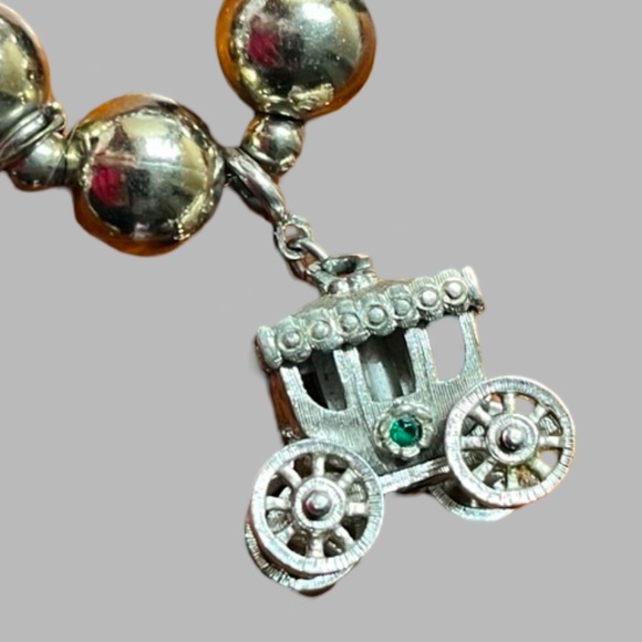 Vintage Monet Bracelet Rare with Charms Silver Tone Signed - Picture 6 of 14